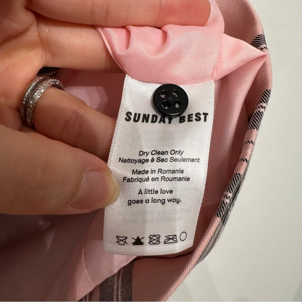 Sunday Best Aritzia Galt Checkered Plaid Double Breasted Blazer Jacket - Picture 9 of 10